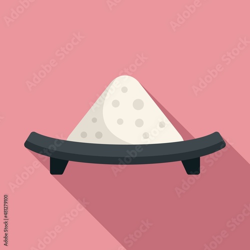 Feta cheese icon flat vector. Freek soft