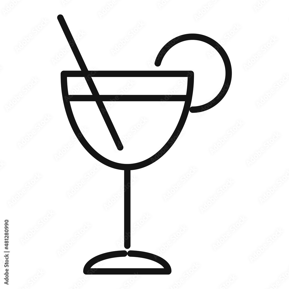 Orange cocktail icon outline vector. Juice fruit Orange cocktail icon outline vector. Juice fruit