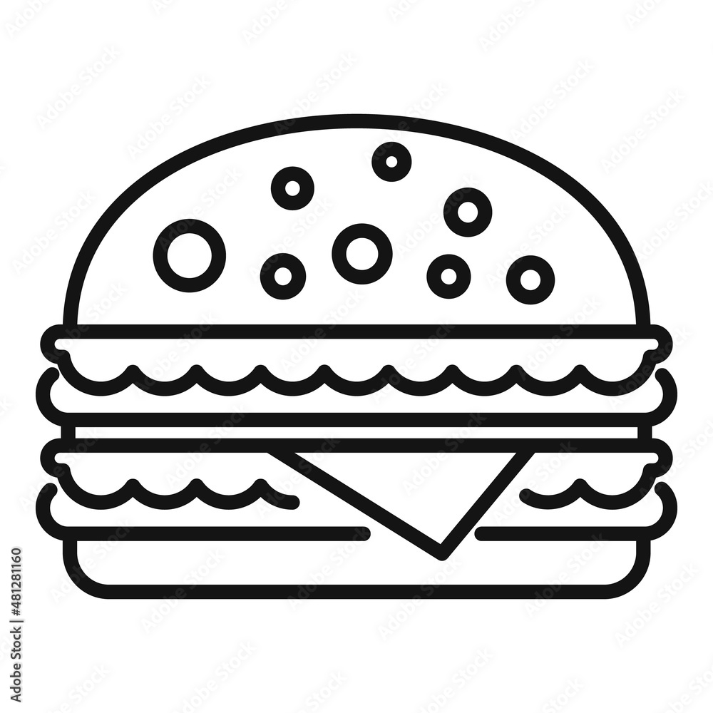 Burger icon outline vector. Bun sandwich Burger icon outline vector. Bun sandwich