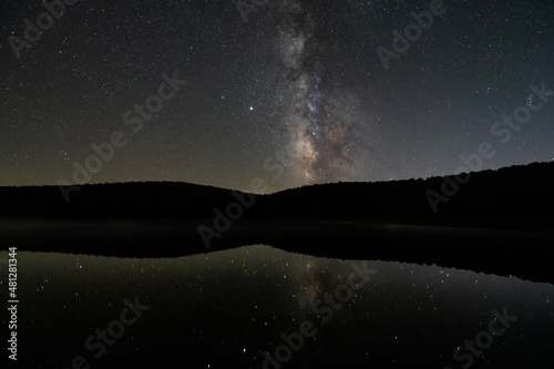 Bilde på lerret Milky way stars night dark sky south view with Sirius and Venus in Spruce Knob L