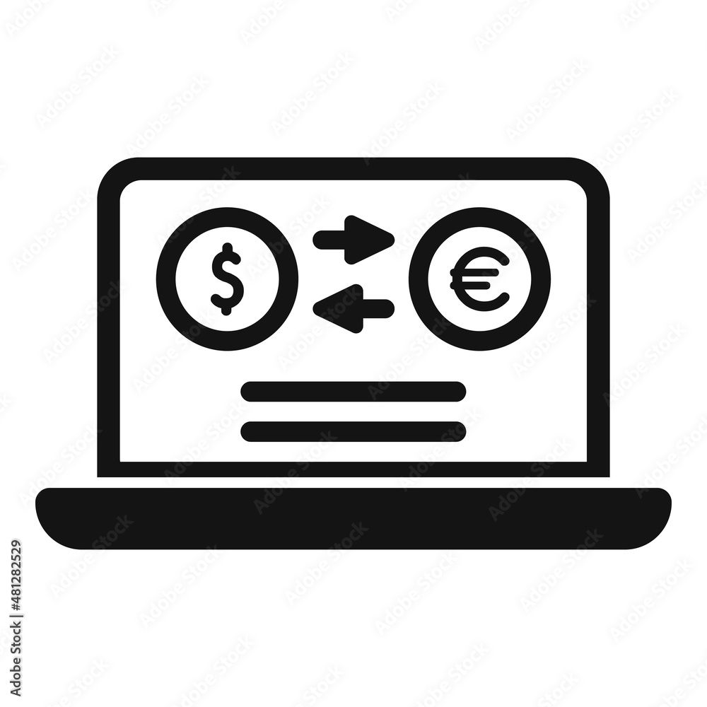 Online money convert icon simple vector. Bank finance Online money convert icon simple vector. Bank finance