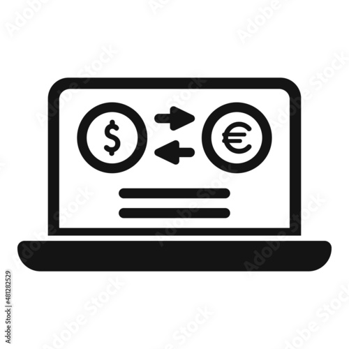 Online money convert icon simple vector. Bank finance