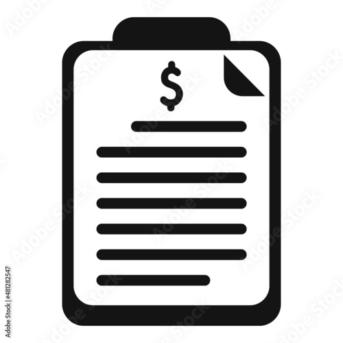 Bank clipboard icon simple vector. Finance payment
