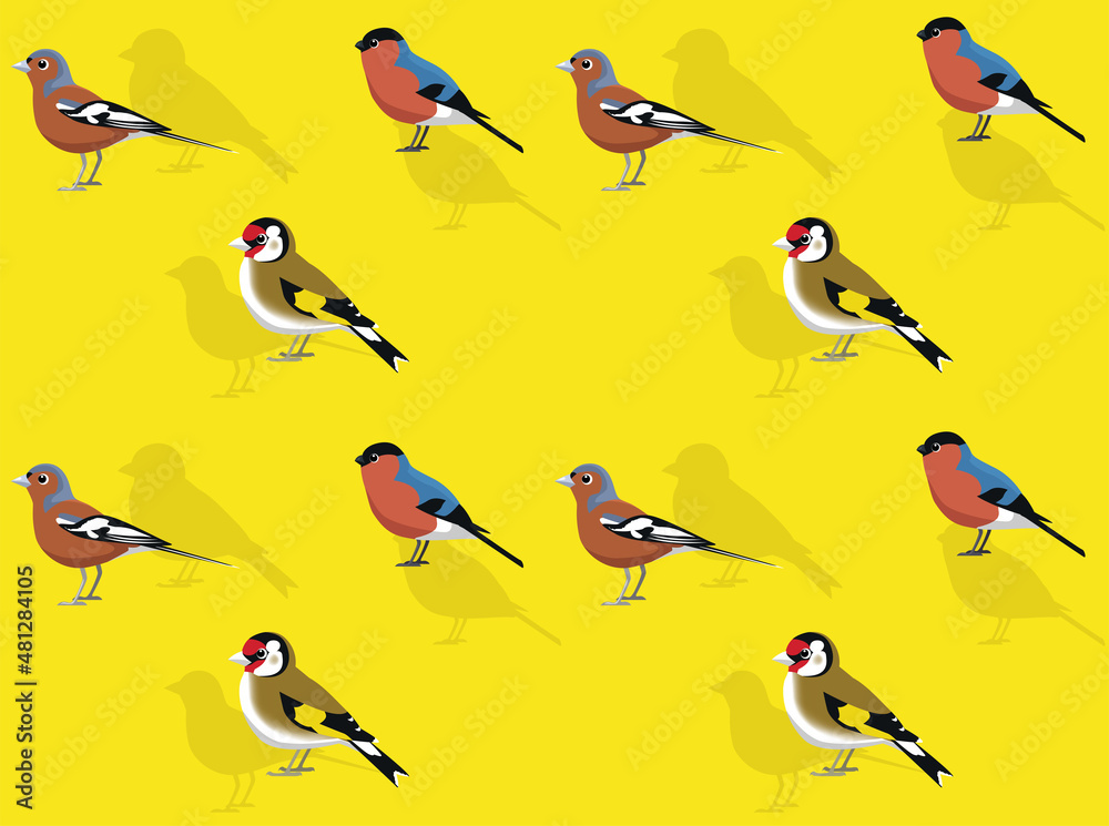 UK Finch Cartoon Seamless Wallpaper Background UK Finch Cartoon Seamless Wallpaper Background