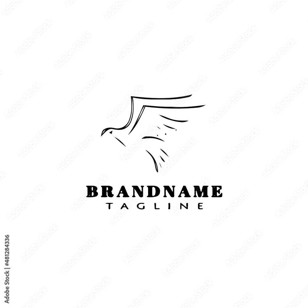 Fototapeta premium eagle logo cartoon icon design template black isolated vector