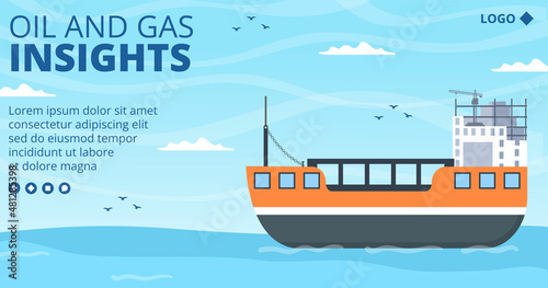 Oil Gas Industry Post Template Flat Design Illustration Editable of Square Background for Social Media or Greetings Card