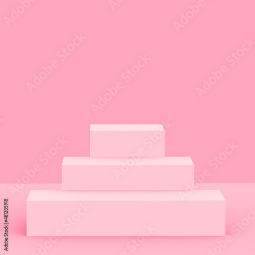 Abstract 3d pink cube podium scene studio background. © Mama pig
