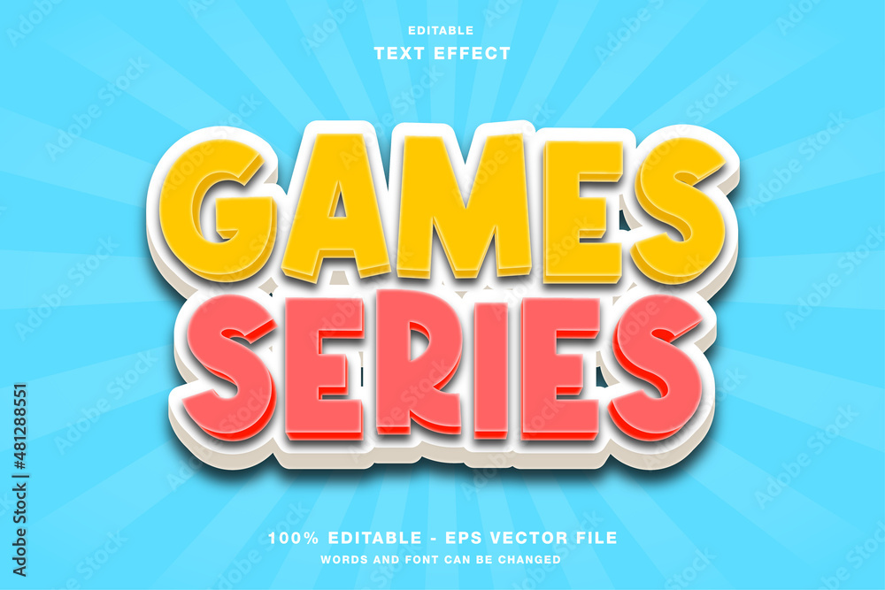 Games Series Cartoon 3D Editable Text Effect
