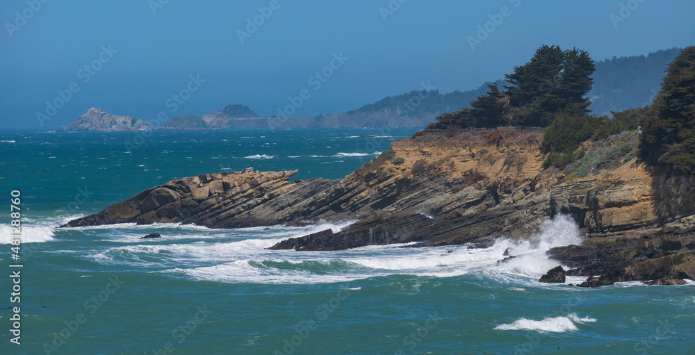 Crashing waves on the Pacific Coast at Sea Ranch, CA