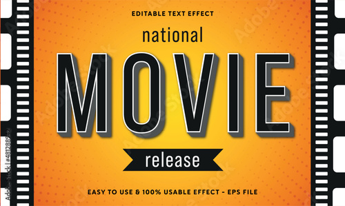 editable movie release vector text effect with modern style design