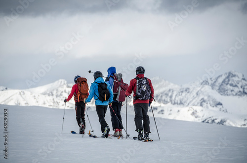skiing across the backcountry of colorado
