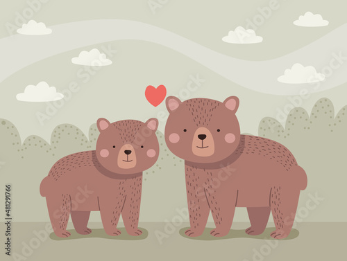 cute bears family