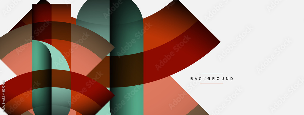 Geometric abstract background. Round shapes, circles, lines composition for wallpaper banner background or landing page Geometric abstract background. Round shapes, circles, lines composition for wallpaper banner background or landing page