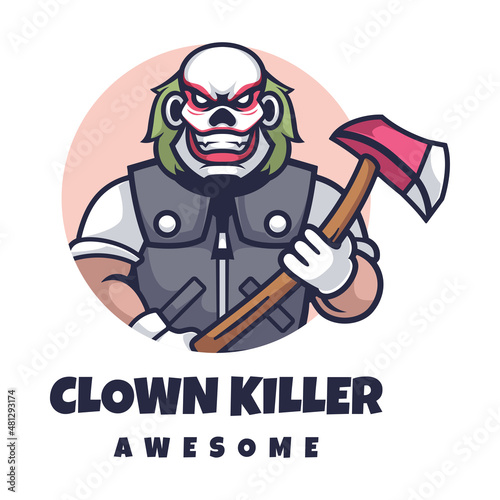 Illustration vector graphic of Clown Killer, good for logo design