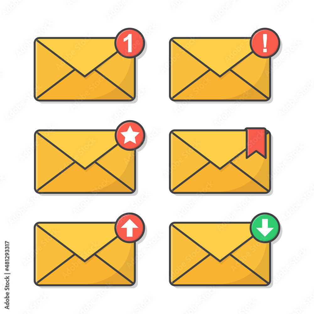 Notification Message Or Email Vector Icon Illustration. Mail Envelope Notification Flat Icon Notification Message Or Email Vector Icon Illustration. Mail Envelope Notification Flat Icon