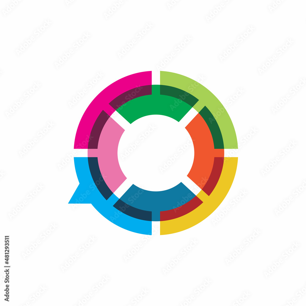 full color circle digital chat logo design full color circle digital chat logo design
