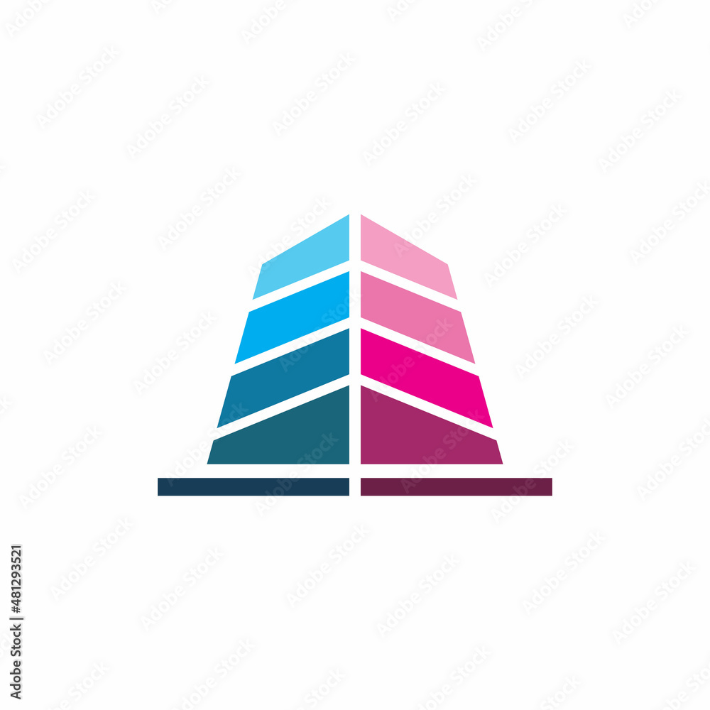 full color tower cuilding logo design full color tower cuilding logo design