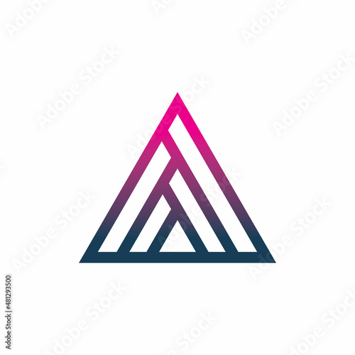 triange line modern color shape logo design