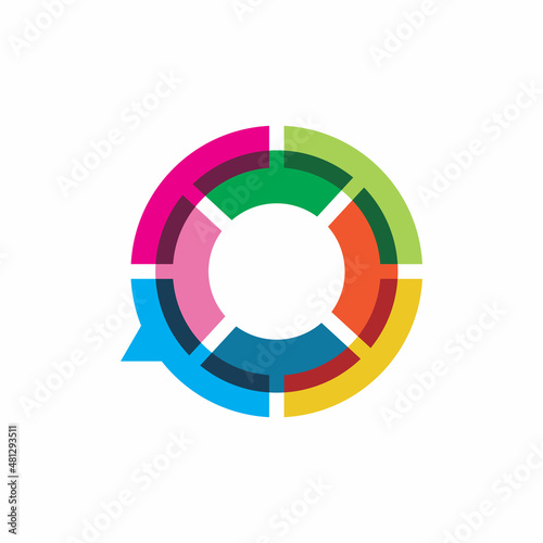 full color circle digital chat logo design