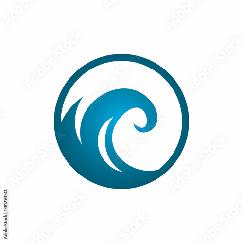 blue circle wave logo design