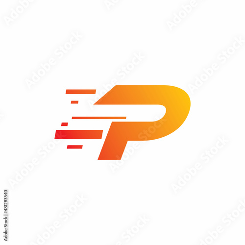 Free Download fast motion intial p letter logo design - GFXLoad