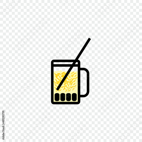 big glass of cold cucumber drink for web icon