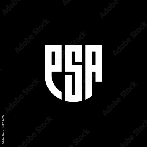 PSA letter logo design with black background in illustrator, vector logo modern alphabet font overlap style. calligraphy designs for logo, Poster, Invitation, etc.