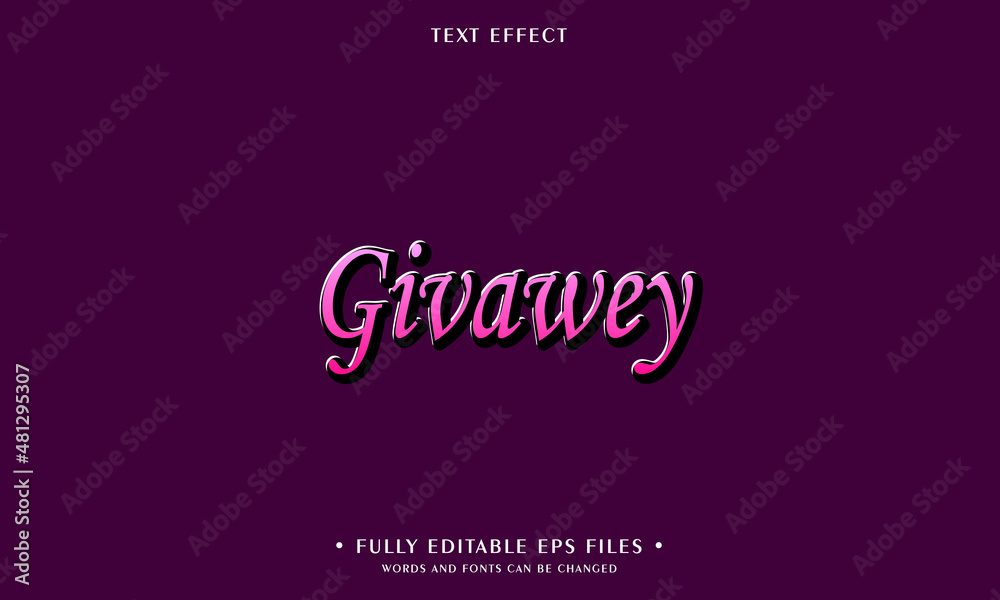 Givawey style editable text effect