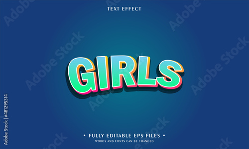 GIRLS style editable text effect