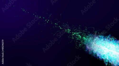 3D Abstract blue particle light beam design digital light particle background title design footage. Nice blur and bokeh wallpaper. very small light particle.