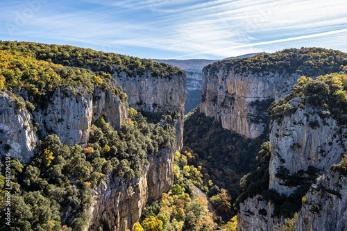 Foz de Arbayun canyon of Salazar River of the Pyrenees in Spain photo