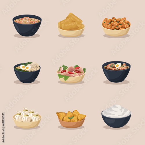 nine chinese food icons