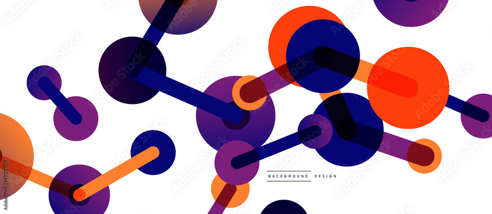 Abstract background. Round dots connected by lines. Trendy techno business template for wallpaper, banner, background or landing Abstract background. Round dots connected by lines. Trendy techno business template for wallpaper, banner, background or landing