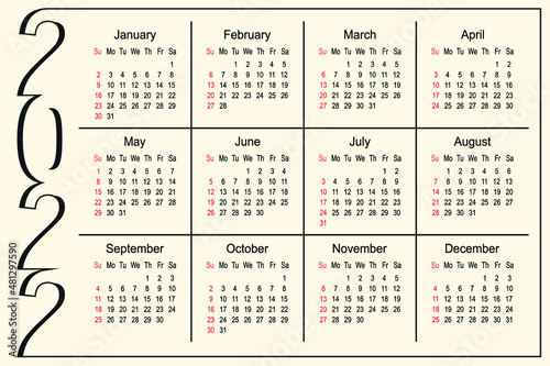 2022 year calendar simple and clean planner business design template