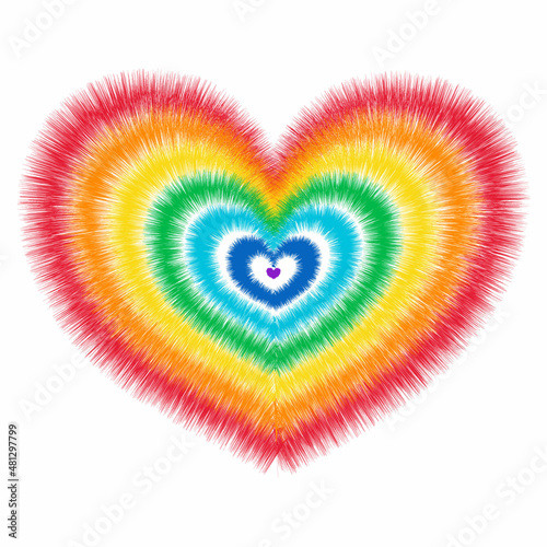 Abstract optical illusion background with a heart. Vector.	