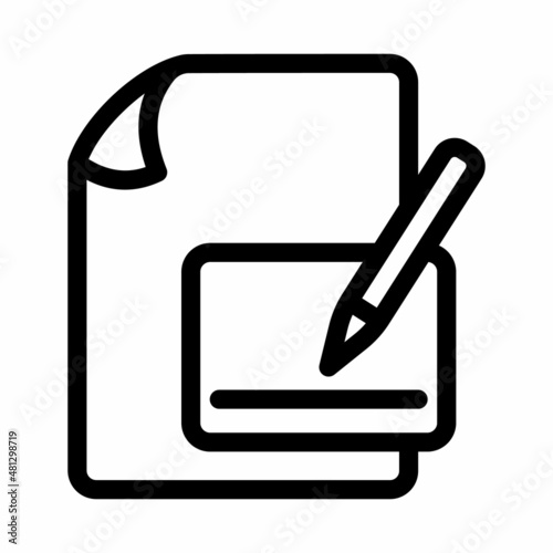 write document file paper page letter single isolated icon with outline style
