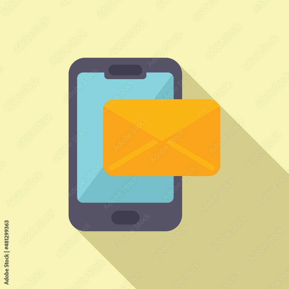 Smartphone mail icon flat vector. Online media Smartphone mail icon flat vector. Online media