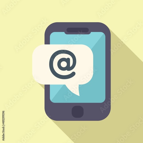 Tag online marketing icon flat vector. Internet media