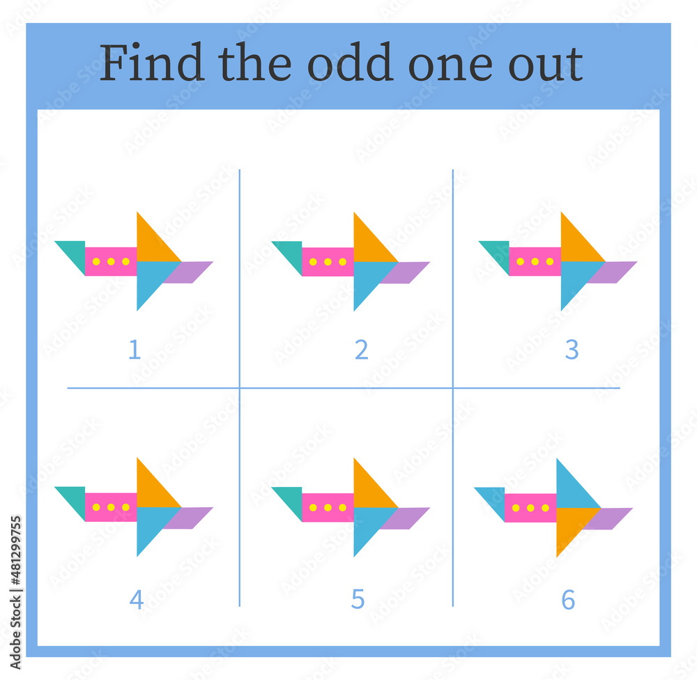Find the odd one out. Visual logic puzzle for children. Vector illustration Find the odd one out. Visual logic puzzle for children. Vector illustration