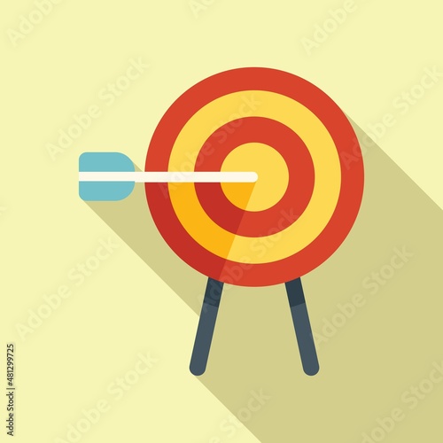 Marketing media target icon flat vector. Online strategy