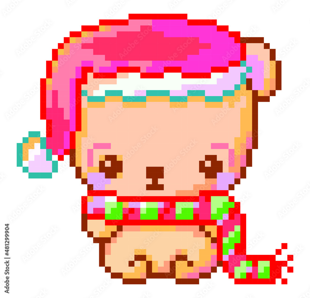 Fototapeta premium Santa Claus pixel art.