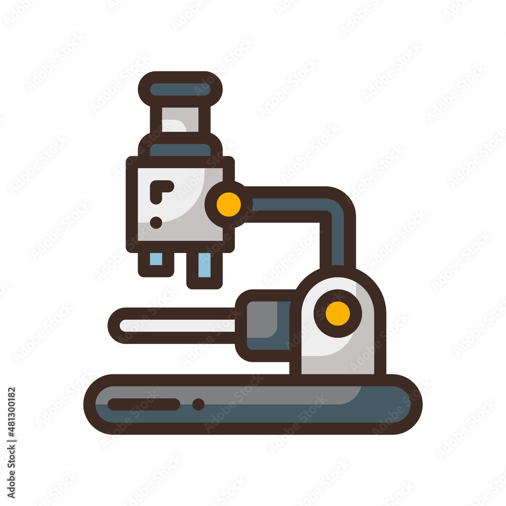 microscope filled line style icon. vector illustration for graphic design, website, app