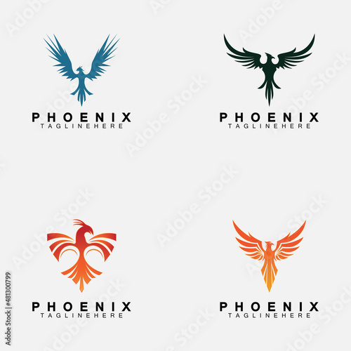 Set Phoenix logo Vector Illustration Design Template
