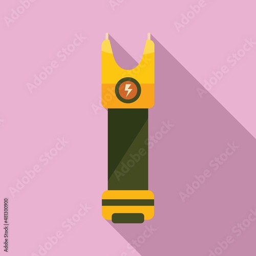 Taser stun icon flat vector. Police gun