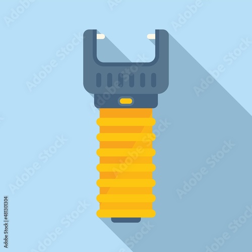 Taser law icon flat vector. Police tazer