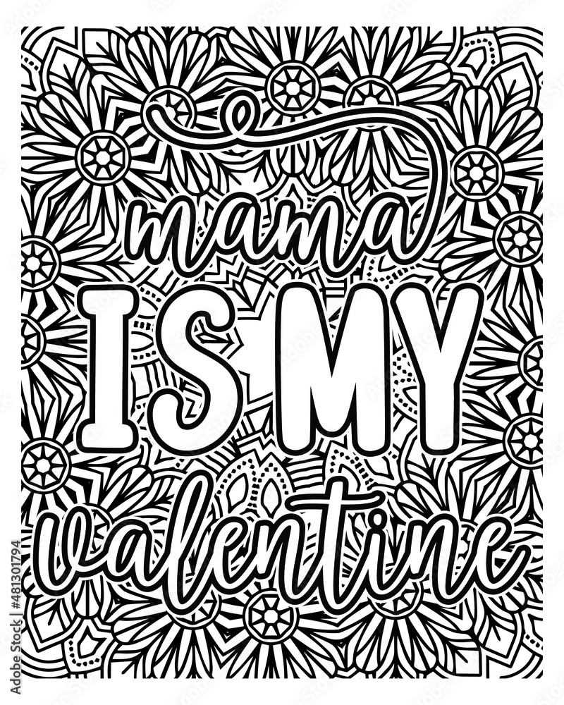 Fototapeta premium Motivational quotes lettering coloring page, inspirational quotes coloring book page
