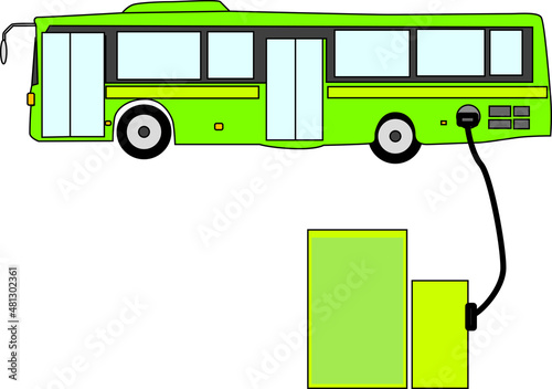 充電するエコなバスのイメージ