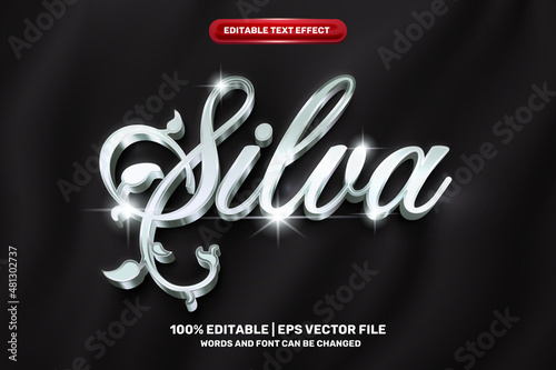 elegant silver silva luxury lord 3d editable text effect photo