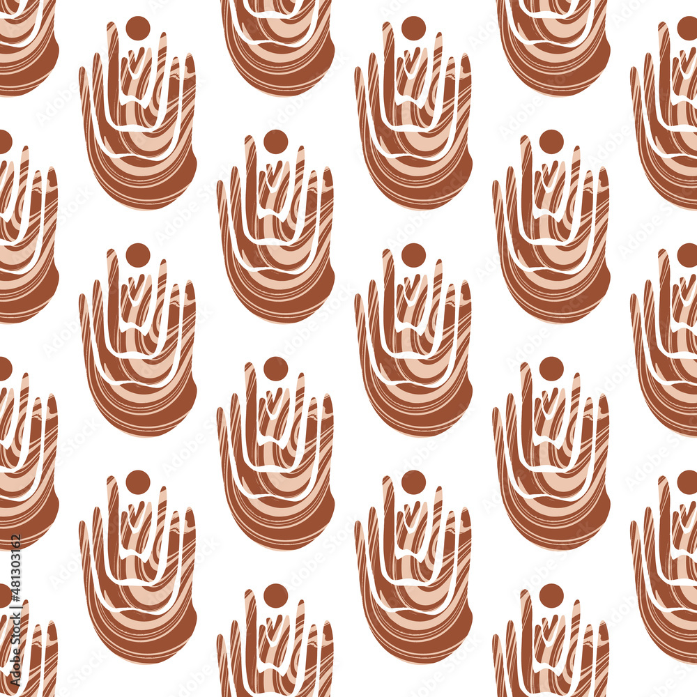 Fototapeta premium Vector pattern with hand drawn minimalistic illustration. Creative artwork. Template for card, poster, banner, print for t-shirt, pin, badge, patch.