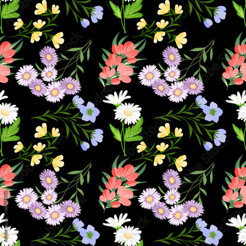 seamless pattern with flowers.